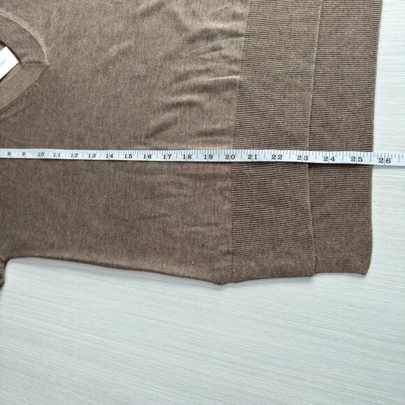 TREASURE & BOND Relaxed V Neck Sweater XS Brown Drop Shoulder High Low Tunic New - Picture 10 of 15